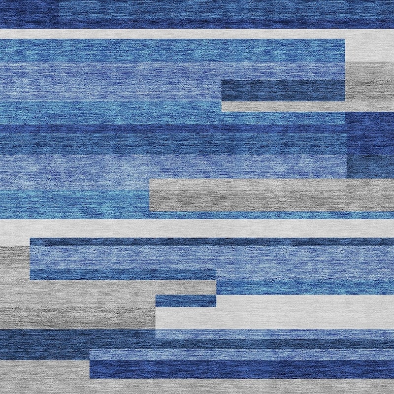 HomeRoots Striped Transitional Rectangle Outdoor Rug