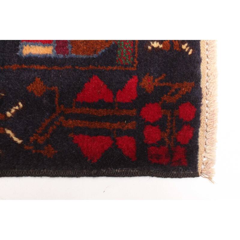 ECARPETGALLERY Hand-knotted Teimani Dark Navy Wool Rug - 3'4 x 5'5