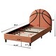 preview thumbnail 8 of 6, Basketball Upholstered Twin Bed, Sports Bed for Kids & Teens, No Box Spring Needed, Orange