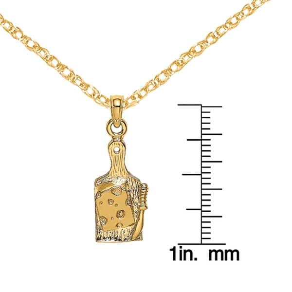 14K Yellow Gold 3-D & Polished Whisk Small Charm Pendant 