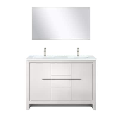 Lafarre Bath Vanity Quartz Top, Sink, Mirror & Brushed Nickel Faucet