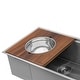 preview thumbnail 8 of 10, Ruvati Wood Platform with Mixing Bowl and Colander (complete set) for Workstation Sinks - - Silver