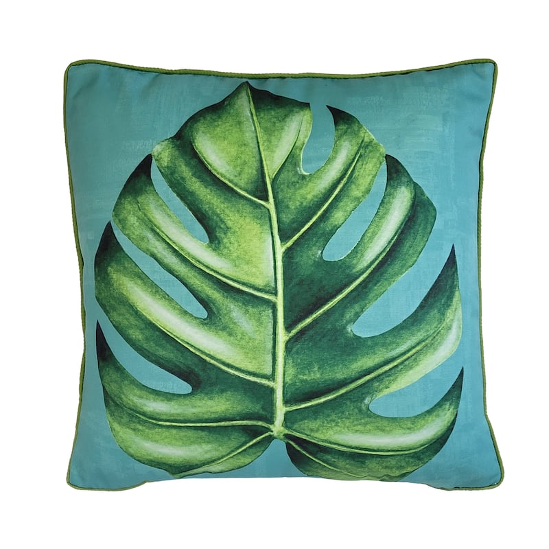 New York Botanical Garden® Indoor/Outdoor Monstera Leaf Decorative Throw Pillow 20x20, Leaf Multi
