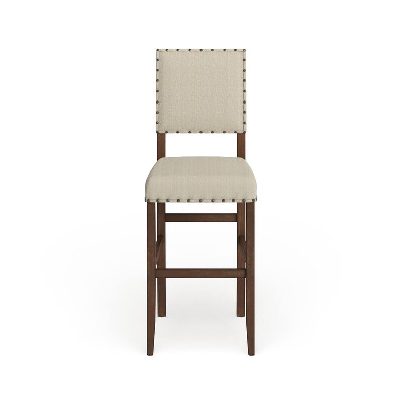 Tays Contemporary Brown Fabric Bar Height Chairs (Set of 2) by Furniture of America