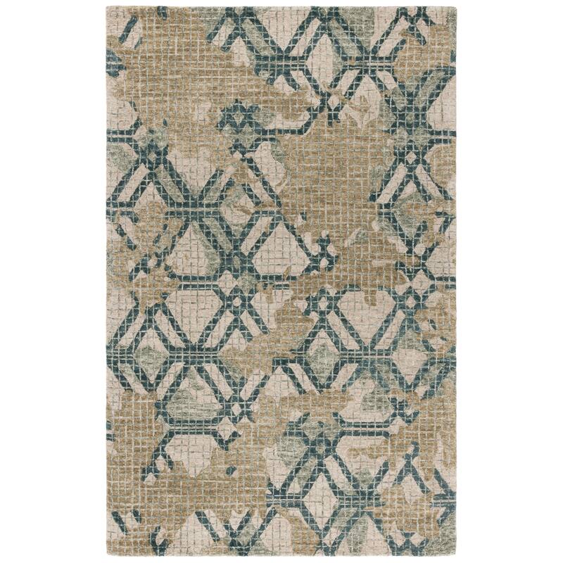 SAFAVIEH Handmade Metro Bilek French Country Wool Rug - 6' x 9' - Green/Beige