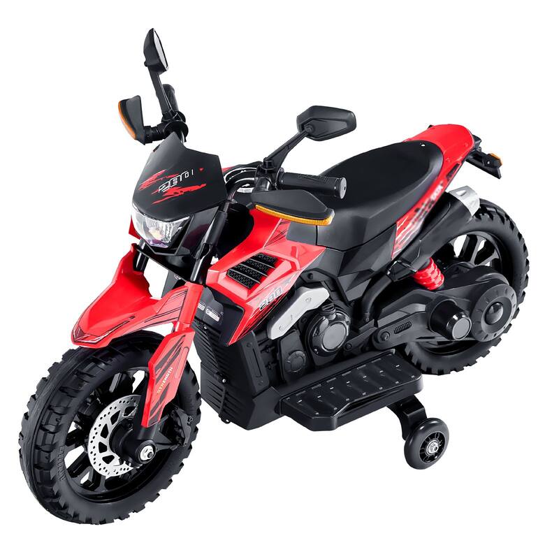 12V Kids Electric Motorcycle Ride-On Toy with Bluetooth Music and Flashing Lights for 3+ Years - 33.46 x 16.54 x 22.83 in
