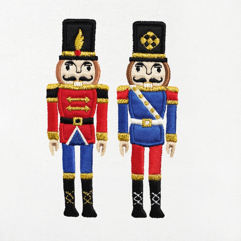 Authentic Hotel and Spa Christmas NUTCRACKERS Embroidered Luxury 100% Turkish Cotton Hand Towels Set of 2