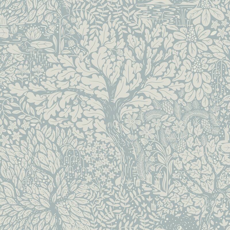A-Street Prints Olle Light Blue Forest Sanctuary Wallpaper