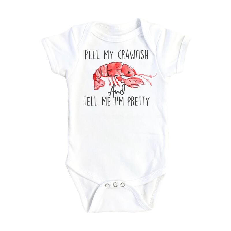 Crawfish Peeling - Baby Boy Girl Clothes Infant Bodysuit Funny Cute Newborn - White - Newborn