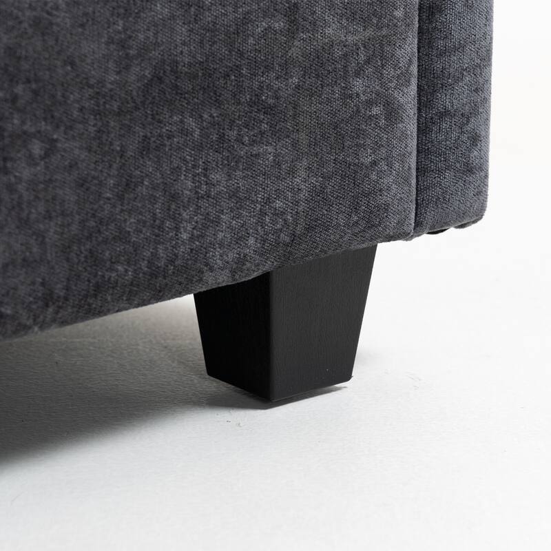 Chenille Upholstered 3 Seater Sofa, Cloud Sofa with 2 Pillows, Deep Seat Sofa with Storage Pocket for Living Room, Apartment