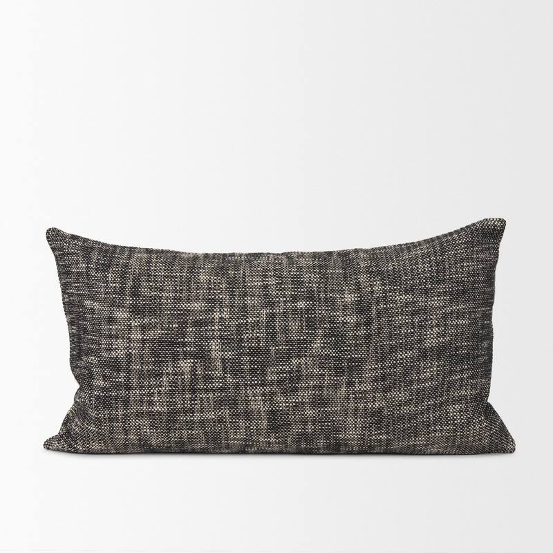 Jalia Cream and Black Cotton Decorative Lumbar Pillow Cover