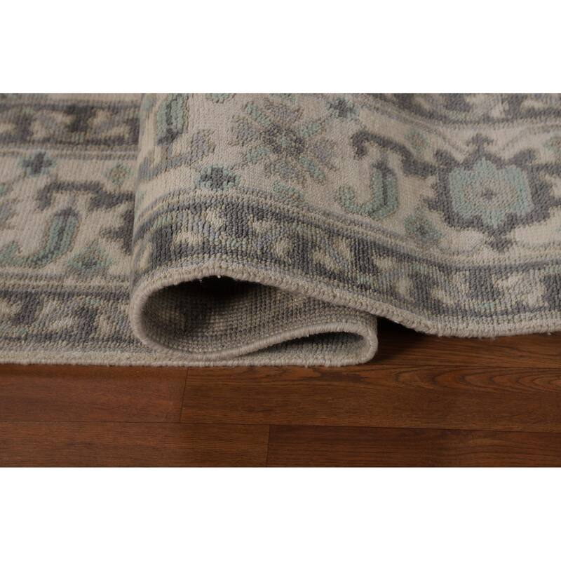 All-Over Floral Oushak Oriental Area Rug Handmade Wool Carpet - 7'11" x 10'0"