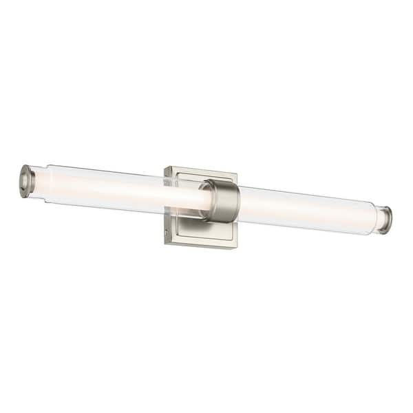 slide 2 of 10, Kichler Lighting Laurene 26.5" Linear Bath Bar Medium LED with Clear Glass in Brushed Nickel