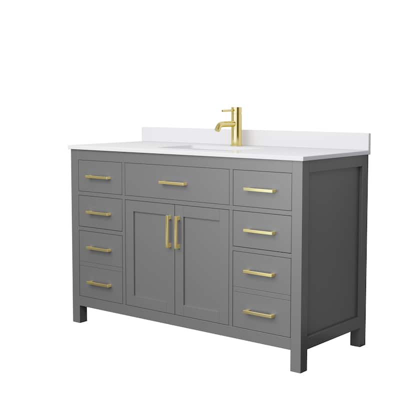 Beckett 54-Inch Transitional Marble Top Single Vanity