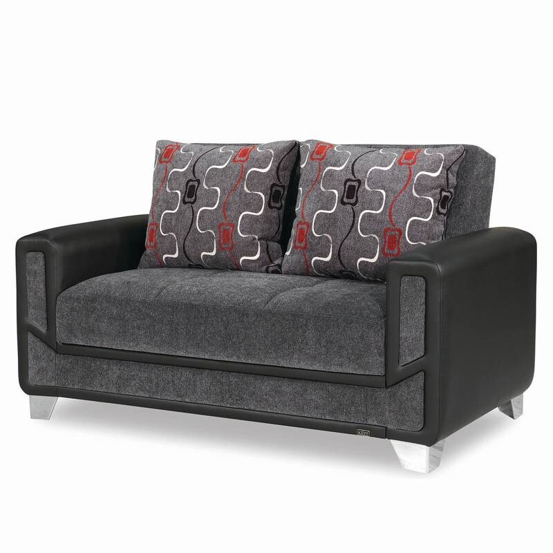 Collection Upholstered Convertible Loveseat With Storage