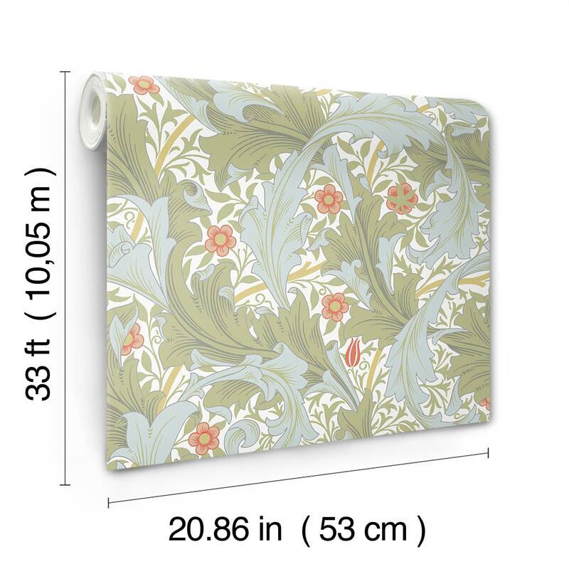 A-Street Prints Granville Olive Leafy Vine Wallpaper