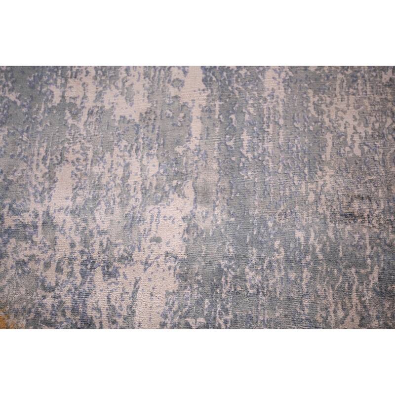 Contemporary Abstract Indian Area Rug Handmade Wool Carpet - 8'0" X 9'8"