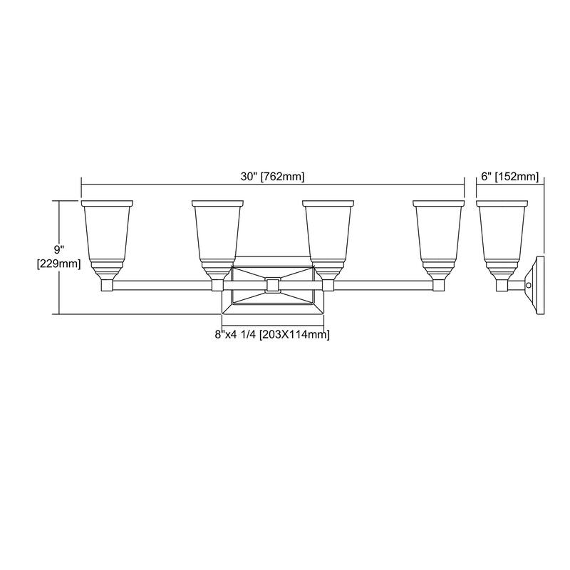 Elk Home Sinclair Polished Chrome With Frosted Glass 4 Light Vanity
