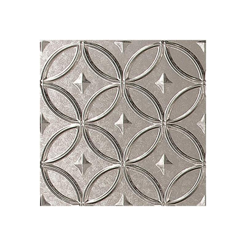 FASÄDE Rings 4-foot x 8-foot PVC Wall Panel in Galvanized Steel - Sample