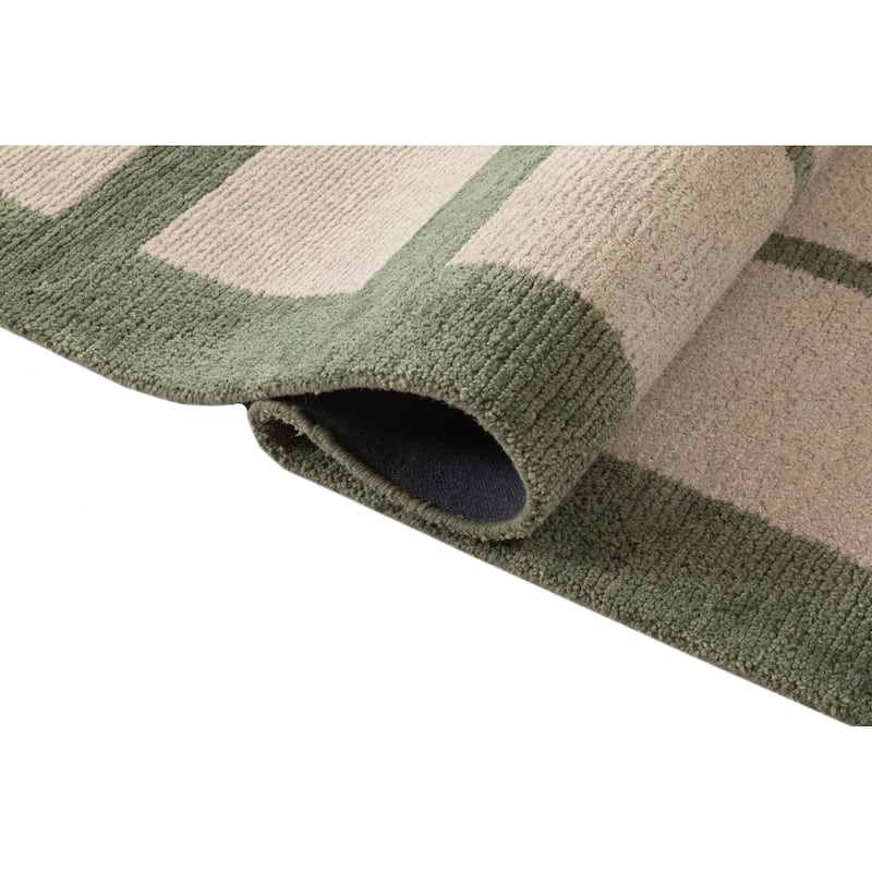 Terra by Obeetee Mid-Century Camp Green Rug