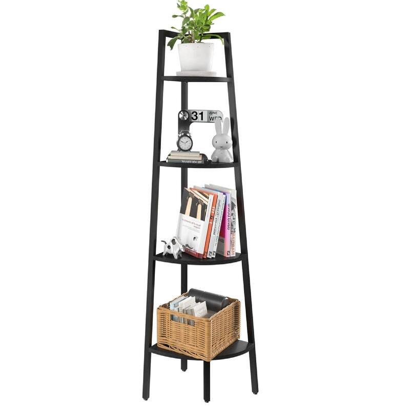 Corner Shelf - 17.4"D x 13W x 53.74"H - Black