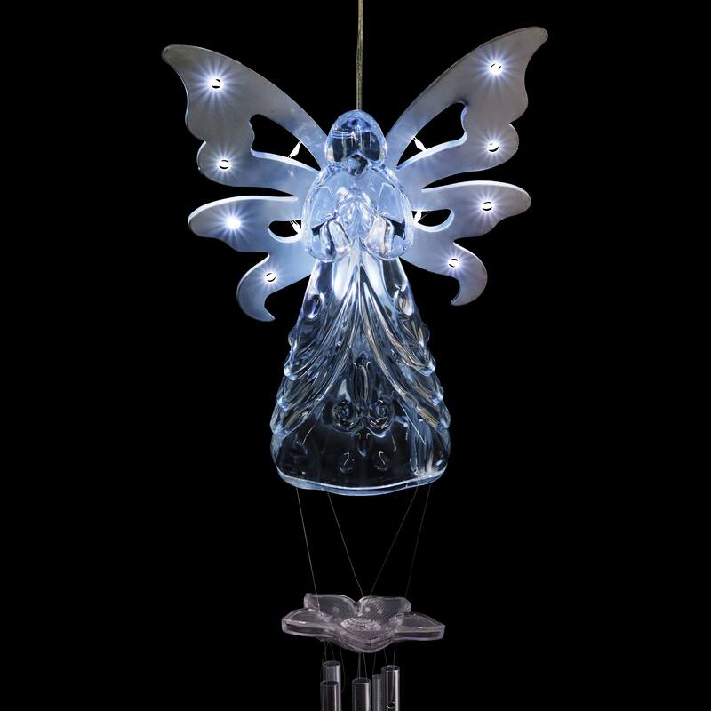 Exhart Large Solar Acrylic Angel Wind Chime, 6.5 by 42 Inches