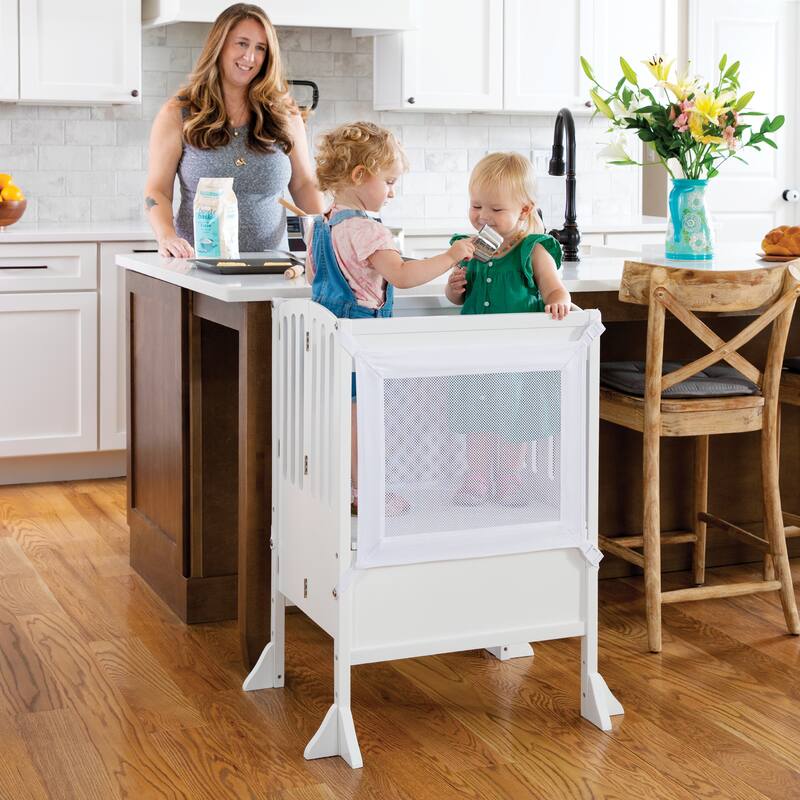 Guidecraft Contemporary Kitchen Helper Double White