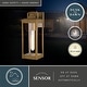 preview thumbnail 2 of 8, VAXCEL Kinzie 14.25 in. H 1-Light Vintage Brass Dusk to Dawn Sensor Gold Outdoor Wall Sconce, Steel, Clear Glass Shade