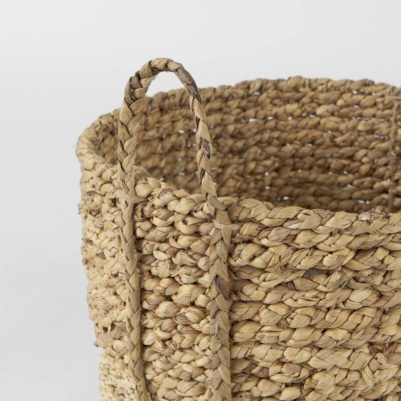 Set of Three Two Tone Wicker Storage Baskets - 15.748" W x 15.748" D x 15.748" H