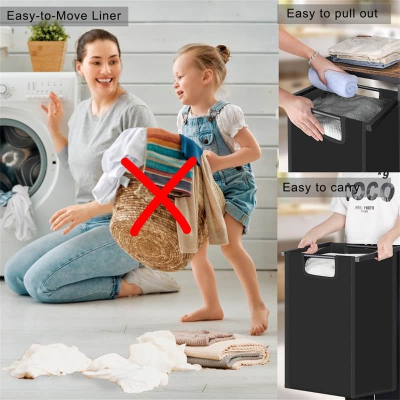 Laundry Sorter with Three Shelf - ‎29.3 x 11.8 x 29.9