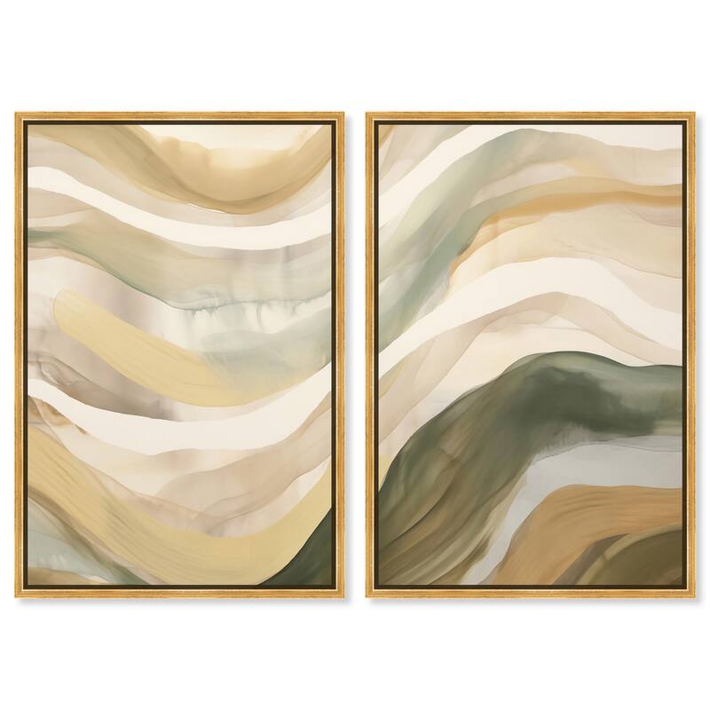 Dunes of Time I Canvas Set of 2 by Art Remedy - 36" x 54" - Gold