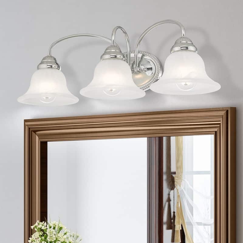 Livex Lighting 3-Light Polished Chrome Bath Vanity, 1533-05 - 23.5 W x 8" H x 8.75" E