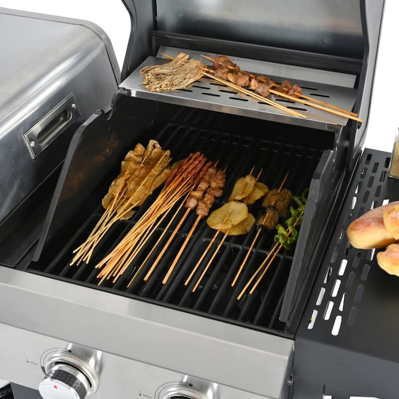 2+2 Multi-function Burner Gas Grill and Griddle Combo with Cover