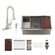 preview thumbnail 46 of 46, Nano Brushed Stainless Steel Undermount Workstation Kitchen Sink with Touchless Pull-Down Kitchen Faucet and Accessories 36 x 19 x 10 - 36" Sink + 2-Spray Brushed Nickel Pull-Down Faucet