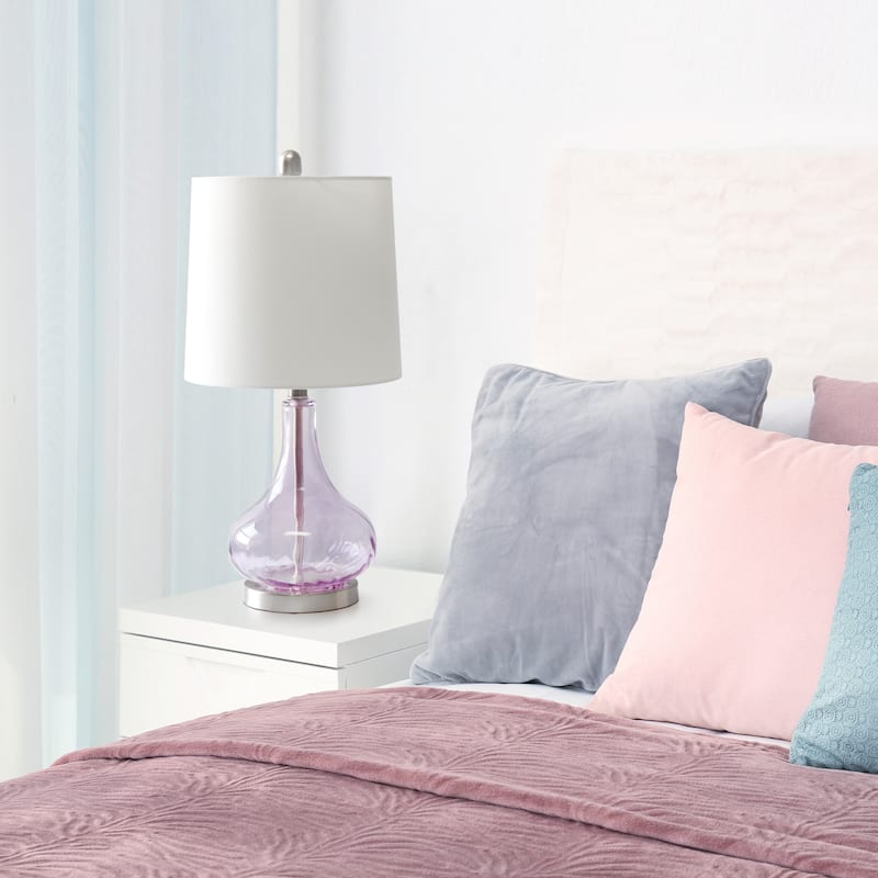 23.25" Modern Timeless Colored Dimpled Glass Table Lamp