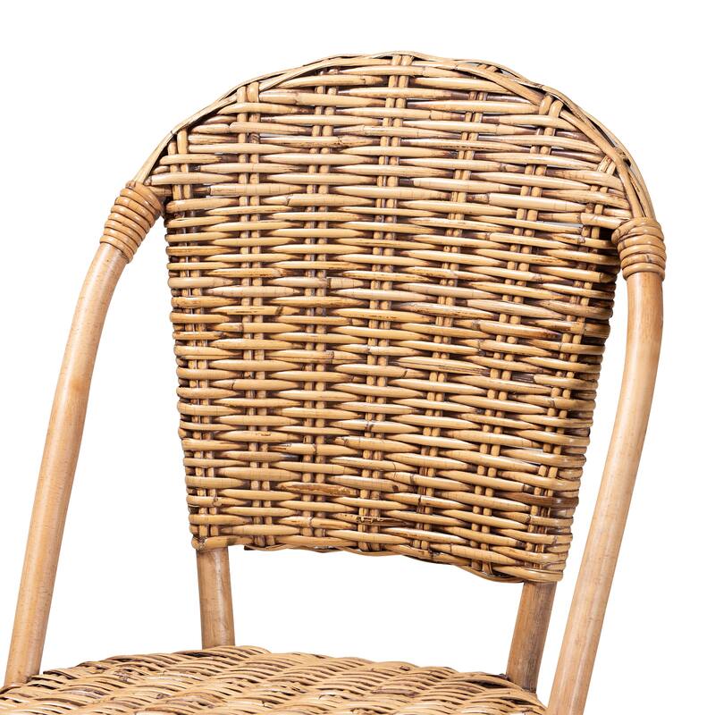 Neola Modern Bohemian Natural Rattan Bar Stool