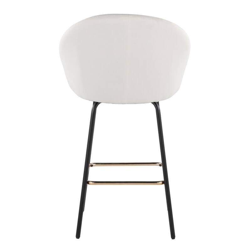 Porch & Den Livesey High Back 26" Counter Stool with Metal Legs & Square Footrest (Set of 2)