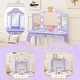 preview thumbnail 4 of 7, Purple Vanity Set with Tri-fold Lighted Mirror Detachable Top and Stool for Kids - 23.5" x 16" x 42"