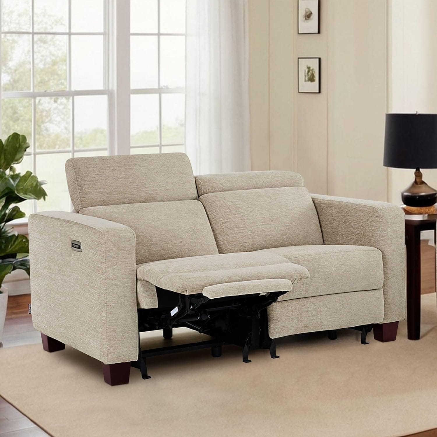 MCombo 62.2'' Wall Hugger Power Loveseat Recliner Sofa with Adjustable Headrest for Living Room, Office