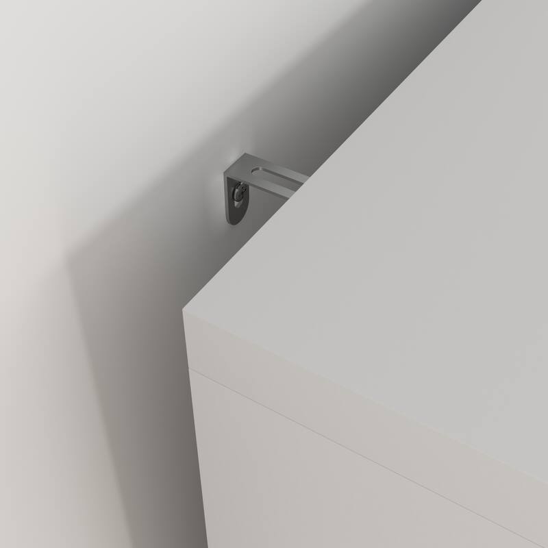 Anmytek White 4-Door Tall Storage Cabinet, Tempered Glass Doors, Adjustable Shelves, MDF Bookcase for Living Room Bedroom