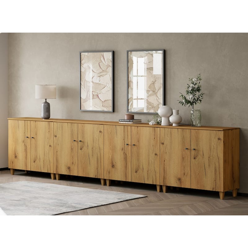 TV Stand Cabinet for 75 85 100 Inches TV , Wood Entertainment Center