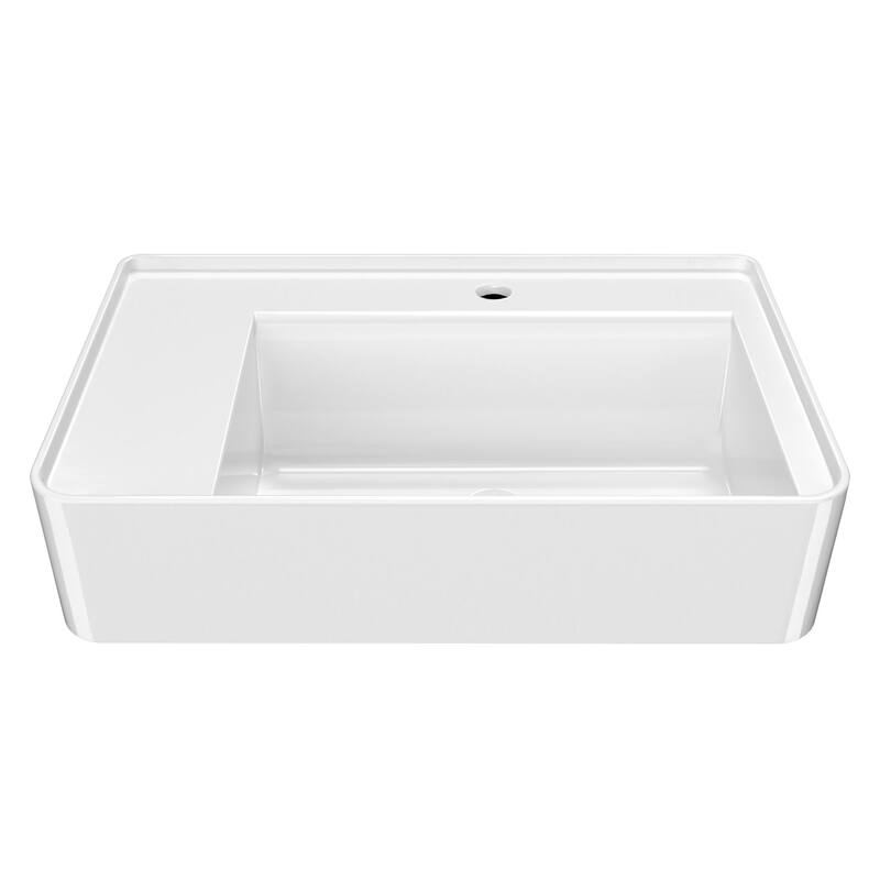 Whitehaus B-RA75-1H 29-1/2" Rectangular Vitreous China Wall Mounted
