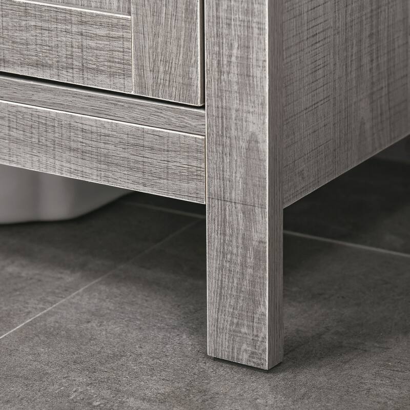 kleankin Pedestal Sink Storage Cabinet, Bathroom Sink Cabinet with Doors and Open Shelf, Bathroom Vanity, Space Saver Organizer