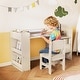 preview thumbnail 2 of 8, Gymax Kids Art Table & Chair Set w/Detachable Paper Roll Holder &