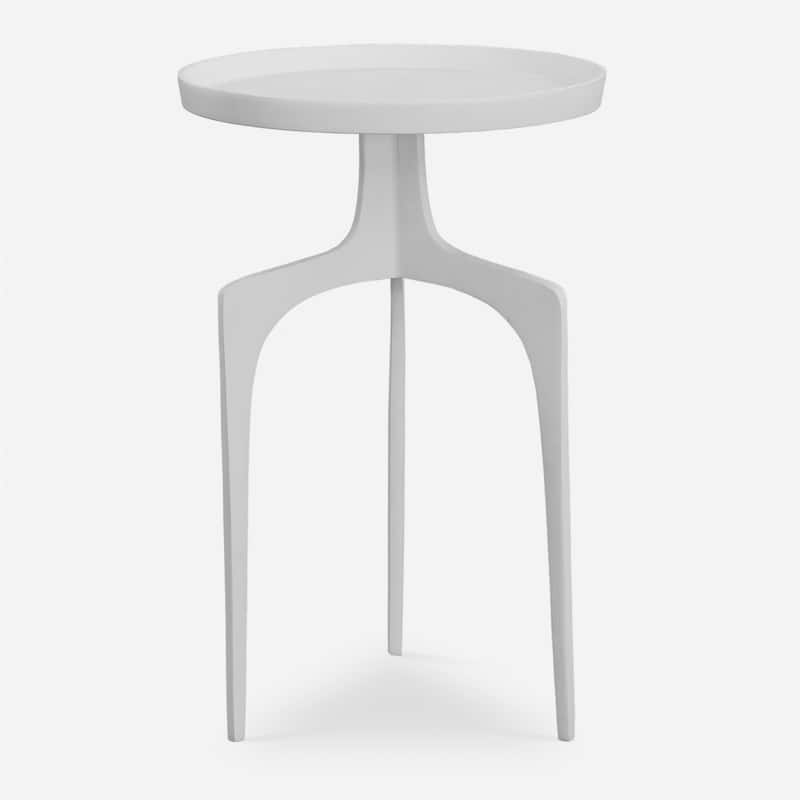 Cast Aluminum Accent End Table - 25" - White