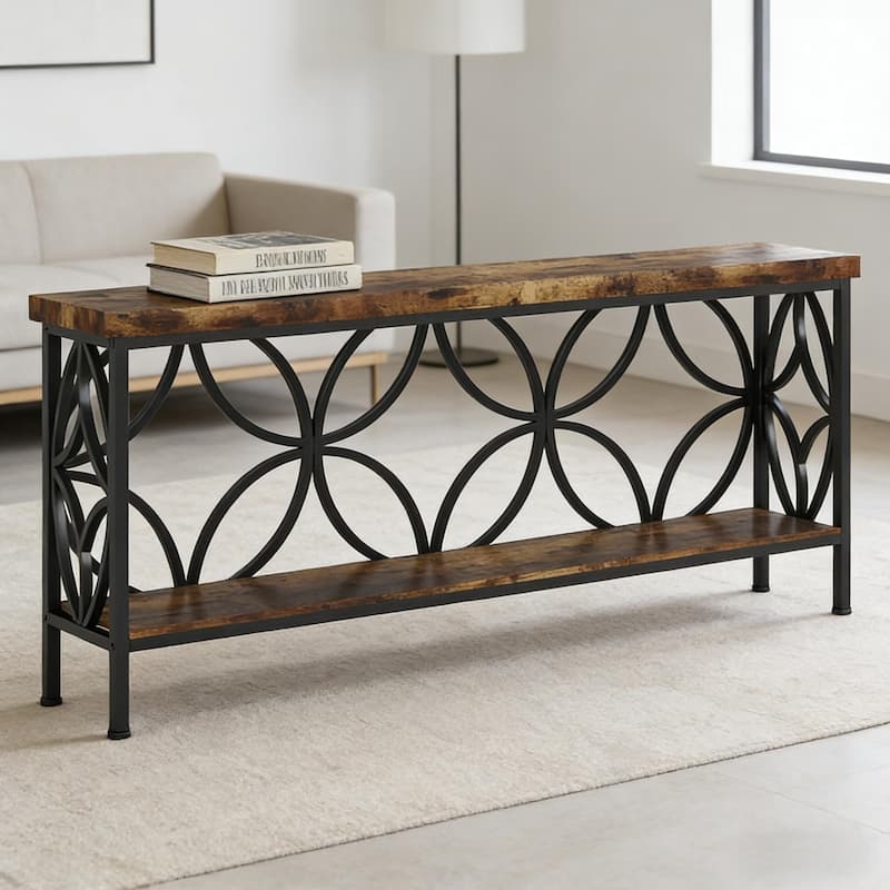 Industrial 2-Tier Console Table - Sofa & Coffee Table