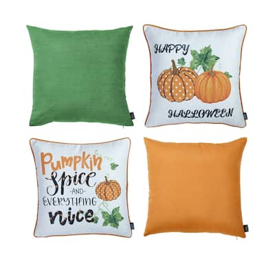 Decorative Fall Thanksgiving Throw Pillow Cover Halloween Set of 4