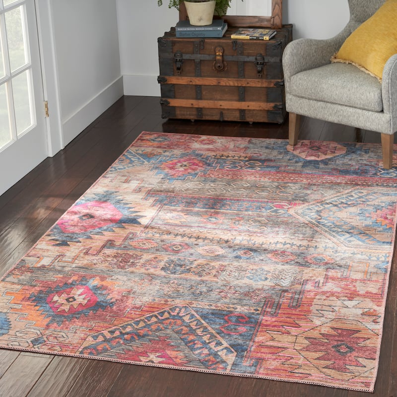 New Concept Washables Southwestern Machine Washable Area Rug - 5'3" x 7'3" - Rectangle