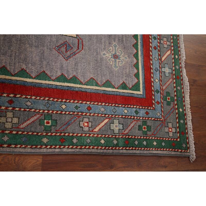 Kazak Accent Rug Hand-Knotted Traditional Wool Carpet - 4'4" x 5'11"