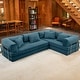 preview thumbnail 137 of 179, Jaxx Unsofa Modular Convertible Sectional Sofa with Fold Out King Sleeper Bed L-Shaped Sectional. - Corduroy Aqua Blue